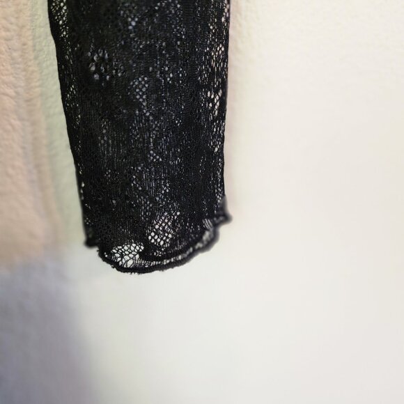Urban Outfitters Long Sleeve Black Lace Keyhole Janet Mini Dress XS/TP Goth Punk - Picture 9 of 15